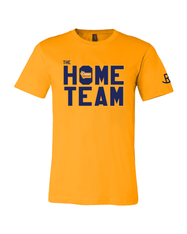 A yellow shirt that says the home team