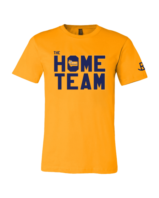 A yellow shirt that says the home team