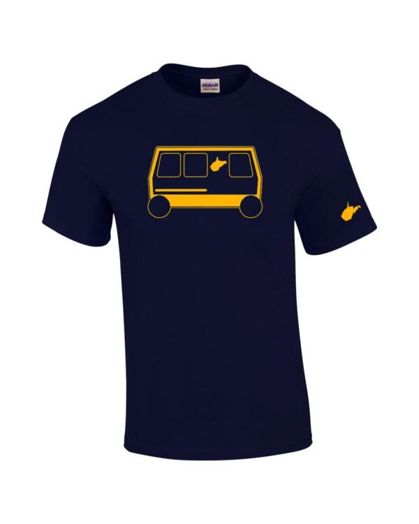 A bus is shown on this t-shirt.