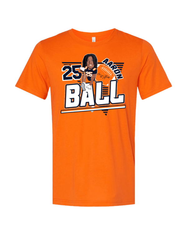 A baseball player is wearing an orange shirt.