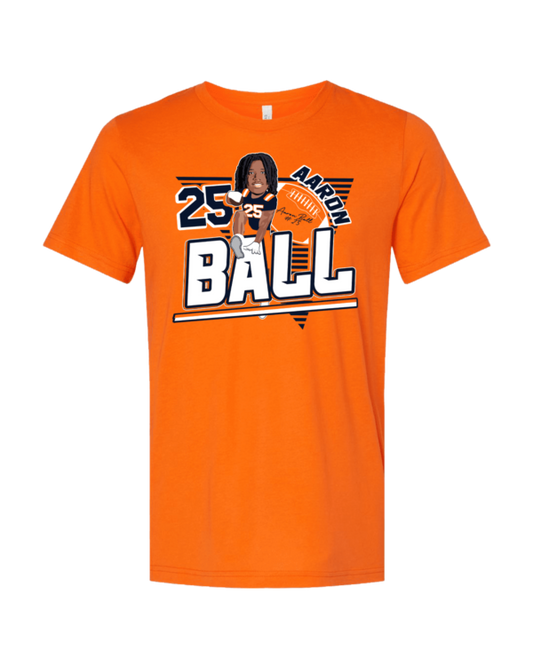 A baseball player is wearing an orange shirt.