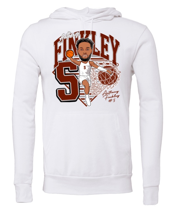 A white sweatshirt with an image of stephen curry.