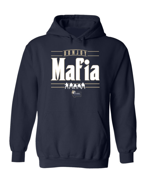 A black hoodie with the word " mafia " written on it.