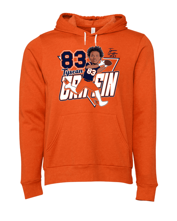 A sweatshirt with an image of a football player.