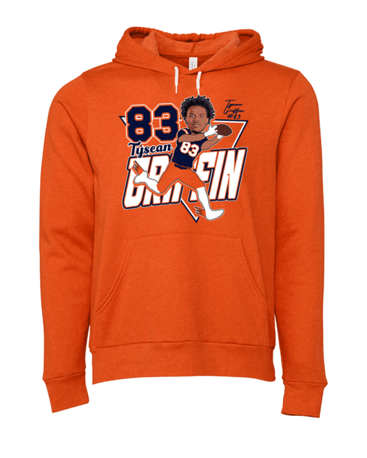 A sweatshirt with an image of a football player.